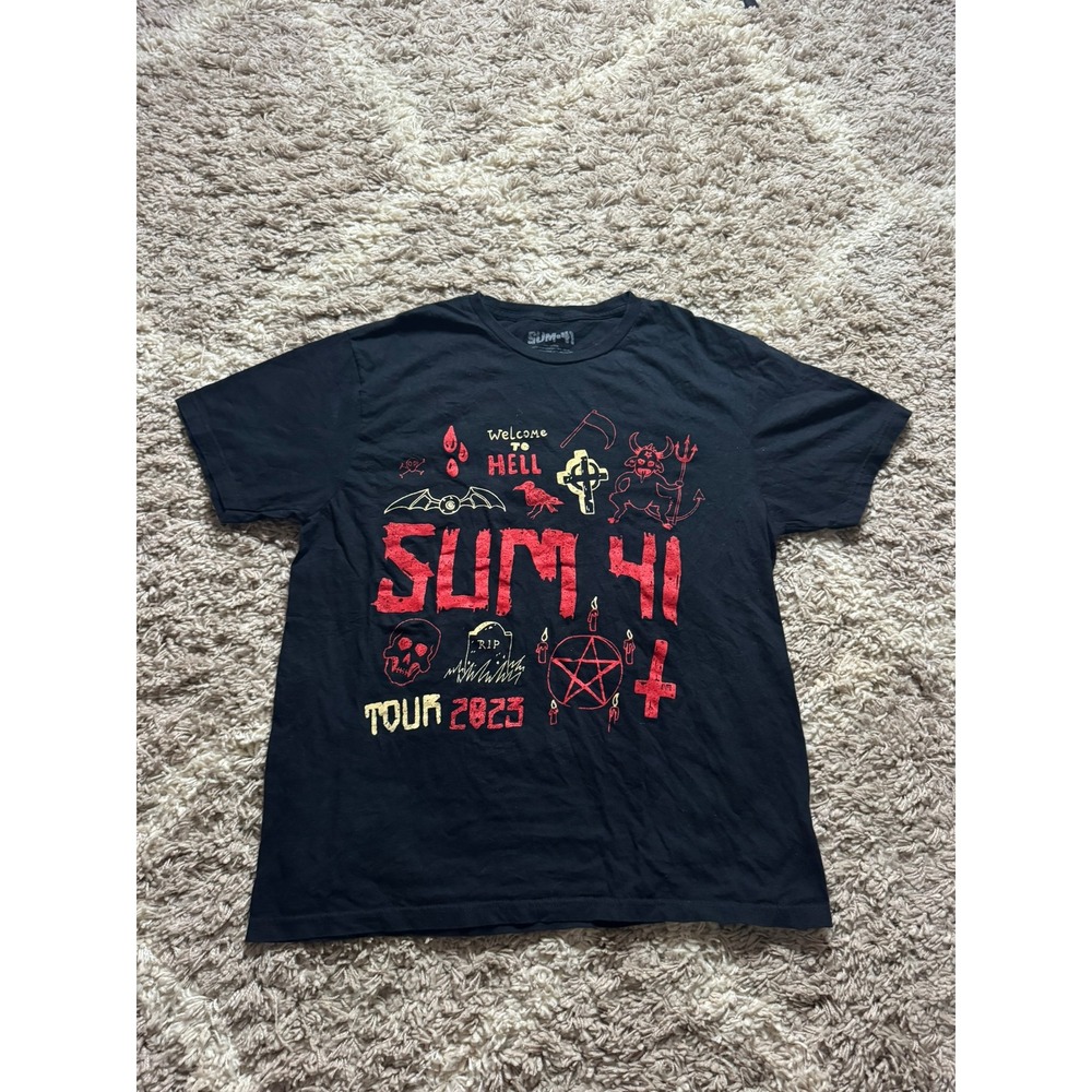 Sum 41 Tour 2023 T-Shirt Mens Large Welcome To Hell Band Merch
